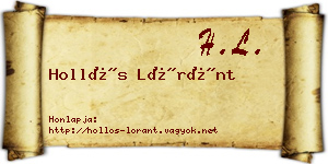 Hollós Lóránt névjegykártya