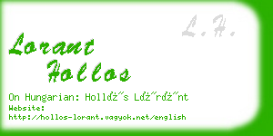 lorant hollos business card